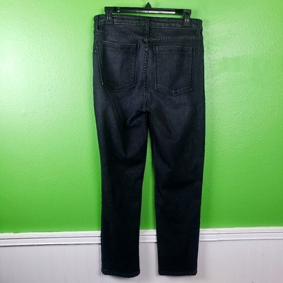 Parker Smith Women's Black Denim Distressed Jewel Patchwork Jeans sz 30 - Picture 4 of 11